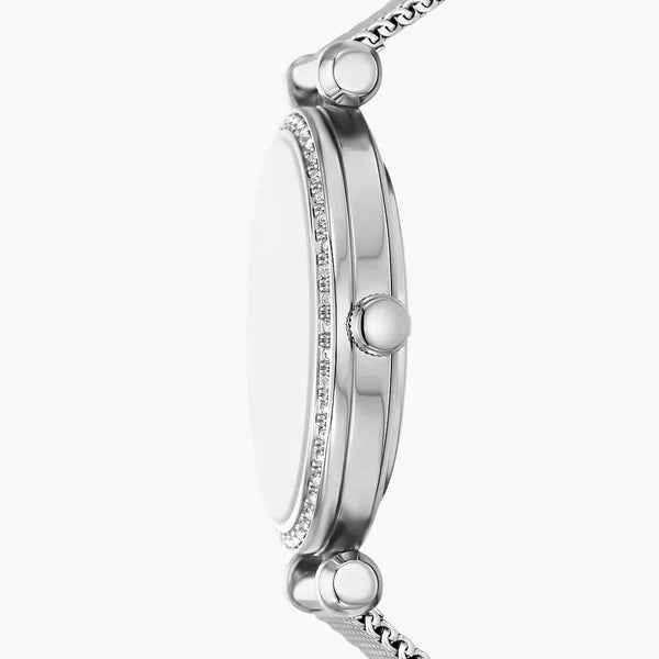 Reloj Fossil Tillie Mujer Correa Malla Plata - Vista lateral