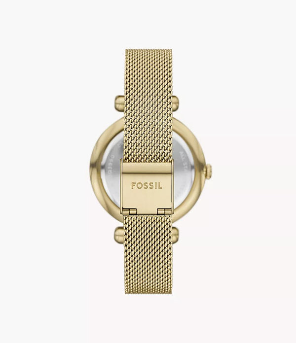 Reloj Fossil Tillie Mujer Malla Dorada - Vista lateral