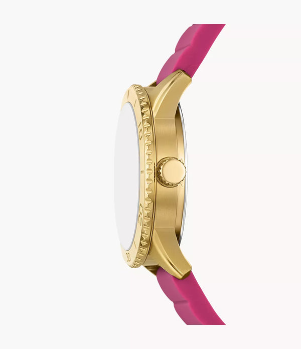 DE Reloj Fossil Dayle Mujer Resina Rosa Dorado - Vista lateral