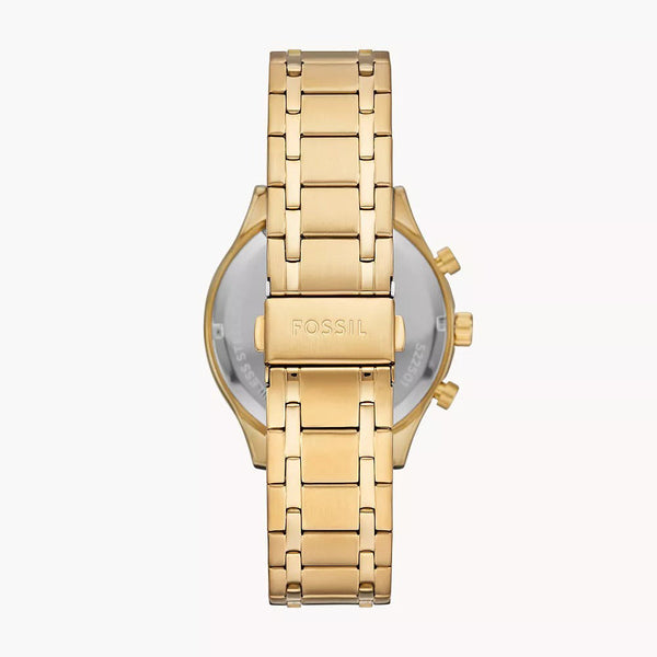Reloj Fossil Fenmore Hombre Dorado Esfera Negra - Vista lateral