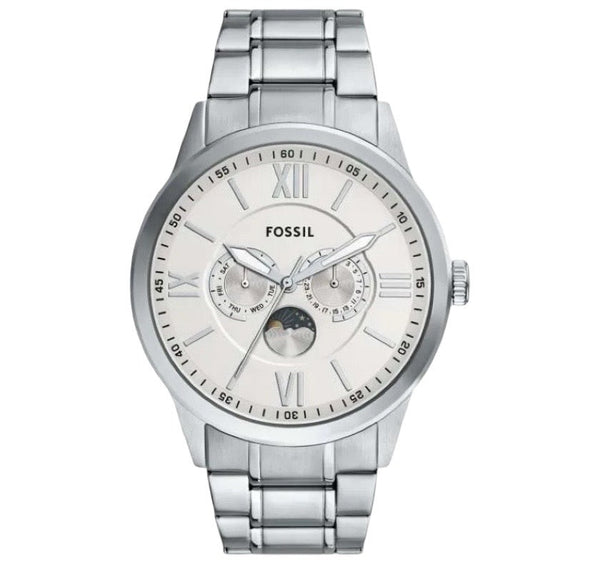Reloj Fossil Flynn Moonphase Hombre Acero Plateado - Reloj original en Guatemala