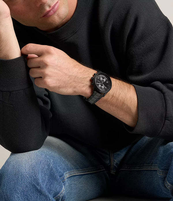 Fossil Reloj Bennett de hombre pulsera de metal 45mm - Vista lateral
