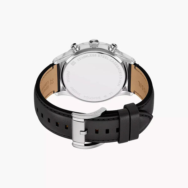 Reloj Fossil Fenmore Hombre Correa Cuero Negro - Vista lateral