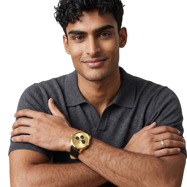 Reloj Fossil Fenmore de hombre correa de piel - Vista lateral