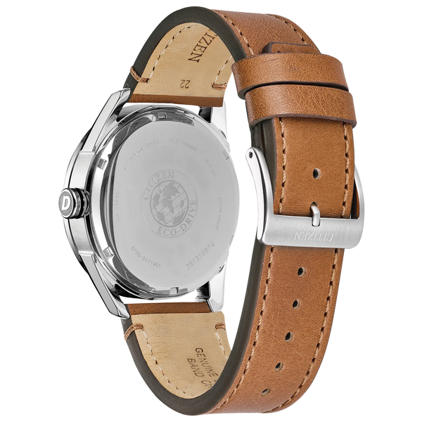 Reloj Citizen Corso Eco-Drive Hombre Piel Esfera Azul - Vista lateral