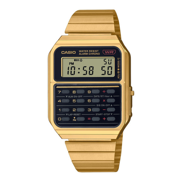 CA-500WEG-1A Reloj Casio Unisex Calculadora Alarma Cronógrafo 43 mm — original con garantía, La Relojería GT
