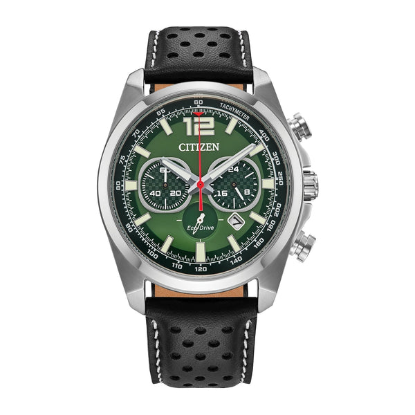 09X Reloj Citizen Eco-Drive Hombre Cuero Esfera Verde - Reloj original en Guatemala