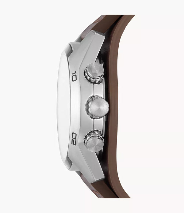 Reloj Fossil Coachman Hombre Correa Cuero Marrón - Vista lateral