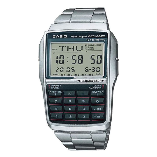 32D Reloj Casio Data Bank Hombre Correa de Acero - Reloj original en Guatemala