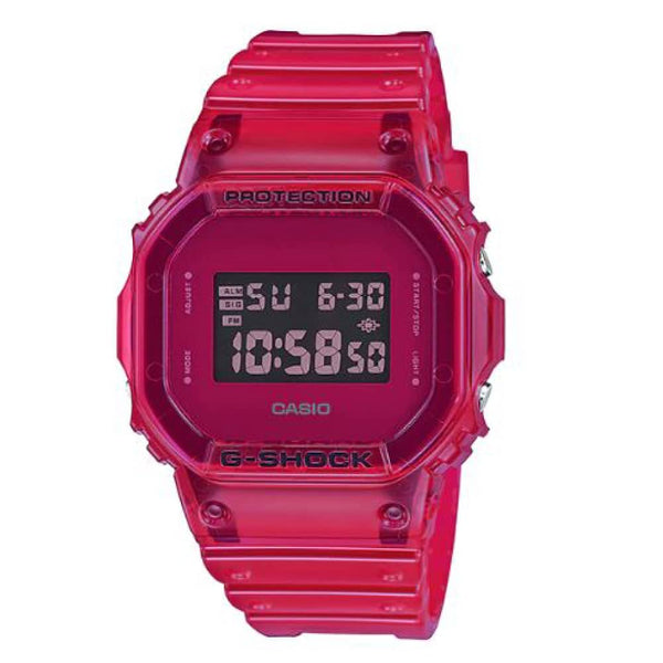 DW-5600SB Reloj G-Shock Mujer Resina Rojo Translúcido - Reloj original en Guatemala
