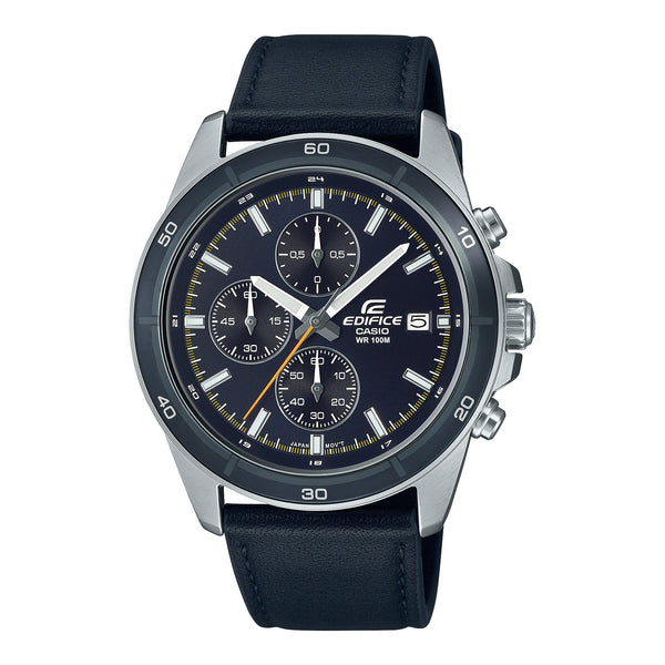 526L Reloj Edifice Cronógrafo Hombre Correa Cuero Negro - Reloj original en Guatemala
