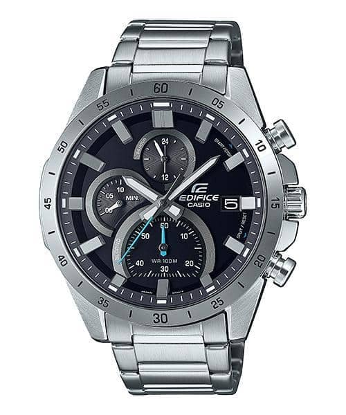571D Reloj Edifice Hombre Correa de Acero Esfera Negra - Reloj original en Guatemala