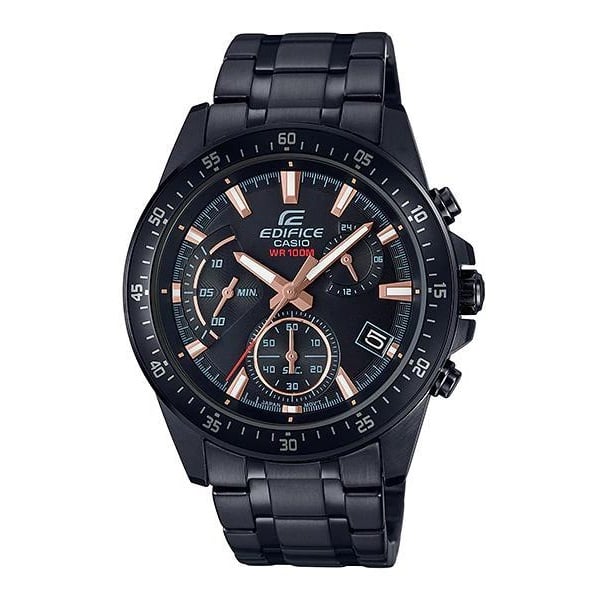 540DC Reloj Edifice Hombre Acero Negro y Oro Rosa - Reloj original en Guatemala