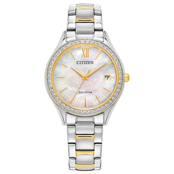 56D Reloj Citizen Crystal Mujer Acero Bicolor Nácar - Reloj original en Guatemala
