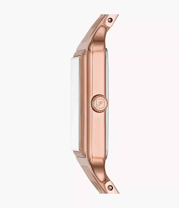 Reloj Fossil Raquel para dama pulsera de metal cuadrado - Vista lateral