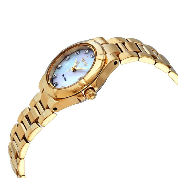 61D Reloj Citizen Eco-Drive Mujer Acero Dorado Nácar - Vista lateral