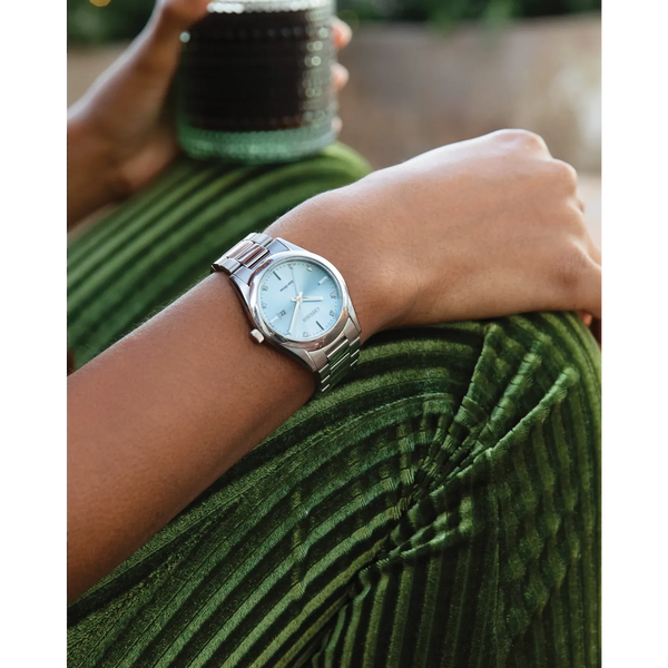 54L Reloj Citizen Corso Eco-Drive Mujer Acero Esfera Azul - Vista lateral