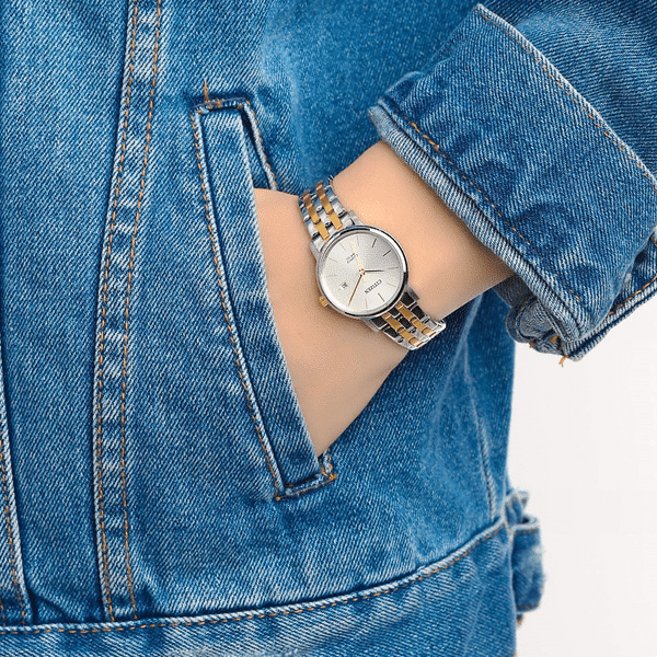 87A Citizen Eco-Drive Reloj para mujer pulsera de metal - Vista lateral