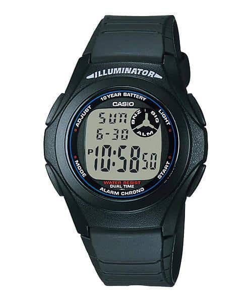 F-200W-1A Reloj Casio para Hombre, Illuminator 10 Años de Batería 44 mm — original con garantía, La Relojería GT