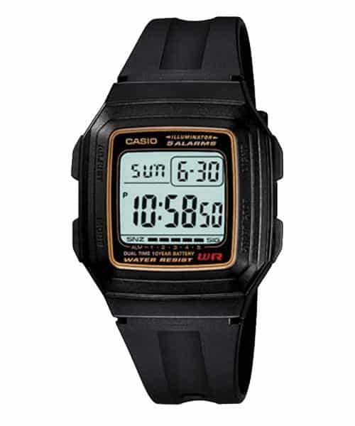 F-201WA-9A Reloj Casio para Hombre, Illuminator 10 Años de Batería 41 mm — original con garantía, La Relojería GT