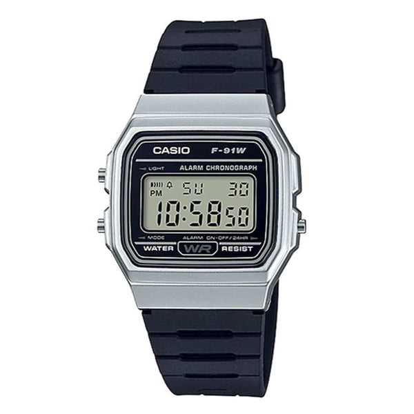 F-91WM Reloj Casio F-91W Hombre Correa Resina Negro - Reloj original en Guatemala