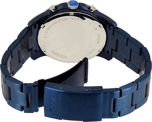 Reloj Fossil Grant Hombre Pulsera Metal Azul - Vista lateral