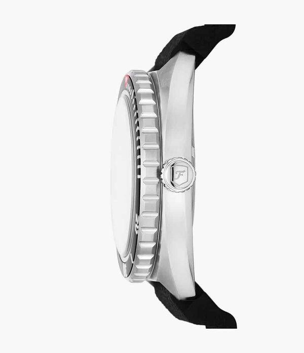 Reloj Fossil Breaker Hombre Correa de Resina Negro - Vista lateral