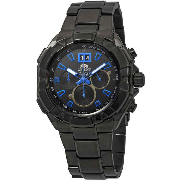 Reloj Orient Chronograph Hombre Acero Negro Azul - Reloj original en Guatemala