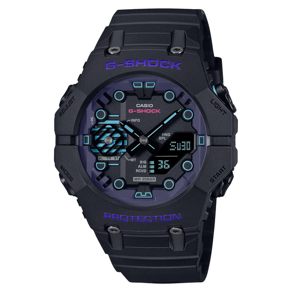 GA-B001CBR Reloj G-Shock Hombre Correa Resina Negro Púrpura - Reloj original en Guatemala