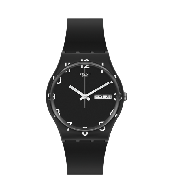 Reloj Swatch Over Black de hombre banda de resina 34 mm - Reloj original en Guatemala