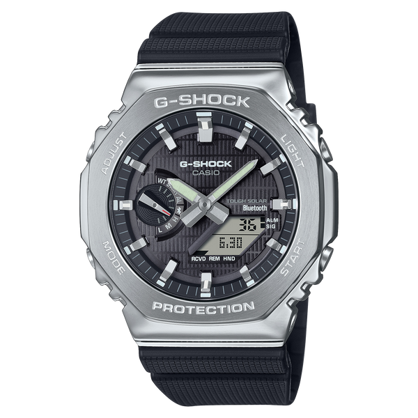 GBM-2100-1A Reloj G-Shock Tough Solar de caballero pulsera de resina doble hora bluetooth - Resina Negro