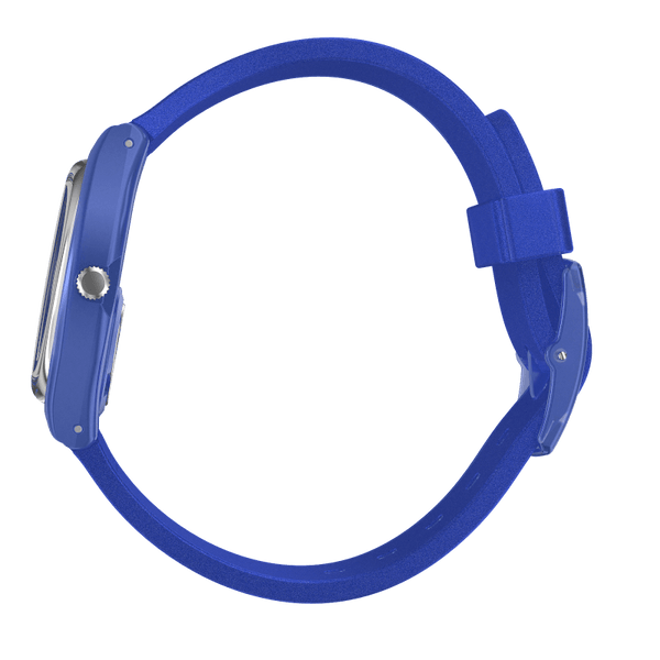 Reloj Swatch Blurry Blue de dama pulsera de caucho - Vista lateral