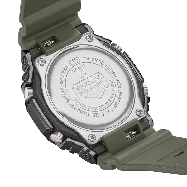 GM-2100B-3A Reloj G-Shock de caballero banda de caucho - Resina Verde