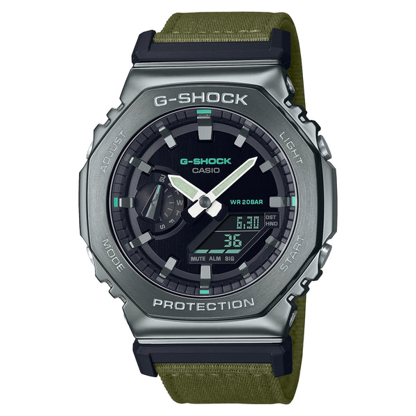 GM-2100CB Reloj G-Shock G-Steel Hombre Correa Tela Verde - Reloj original en Guatemala