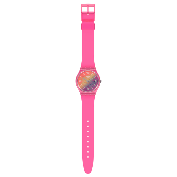 Reloj Swatch Orange Disco Fever de mujer banda de resina - Vista lateral