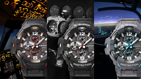 GR-B300-OF Reloj G-Shock Gravitymaster Hombre Correa Resina - Vista lateral