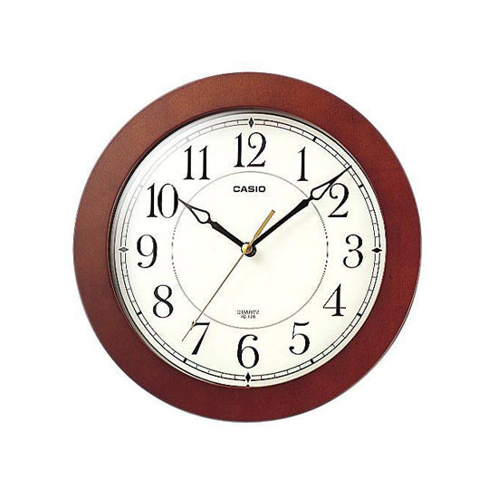 IQ-126 Reloj de Pared Casio Clásico Marco de Madera Café - Reloj original en Guatemala