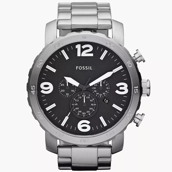 Reloj Fossil Nate Hombre Acero Esfera Negra - Reloj original en Guatemala
