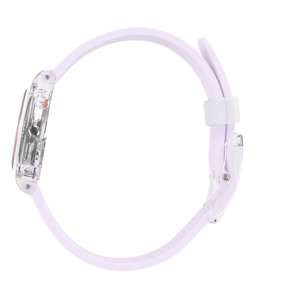 Reloj Swatch Ultraviolet de mujer pulsera de caucho - Vista lateral