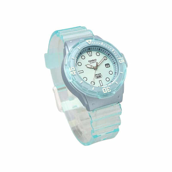200HS Reloj Casio Mujer Correa Resina Azul Claro - Vista lateral