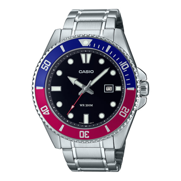 MDV-107D-1A3V Casio 200 metros de resistencia al agua Reloj para Hombre - Plateado