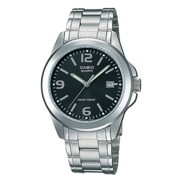 1215A Reloj Casio Hombre Correa de Acero Esfera Negra - Reloj original en Guatemala