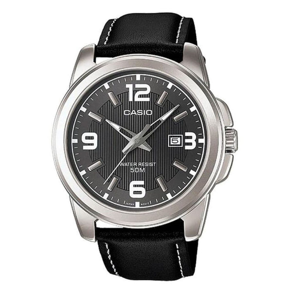 1314L Reloj Casio Hombre Caja Acero Correa Cuero Negro - Reloj original en Guatemala