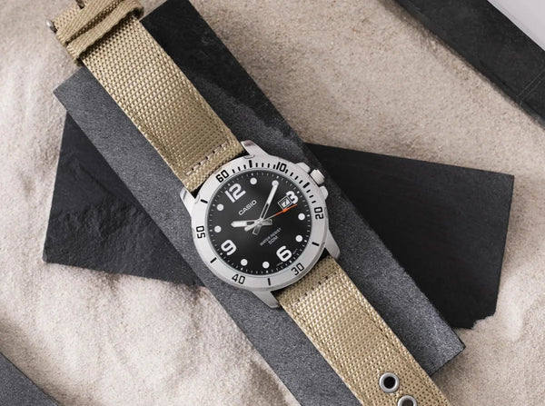 MTP-VD01C-5BVCF Reloj Casio de hombre correa de tela - Tela Marrón