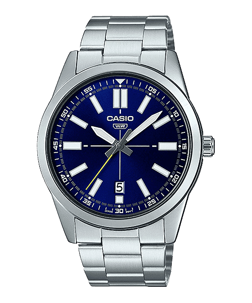VD02D Reloj Casio Hombre Brazalete de Acero Esfera Azul - Reloj original en Guatemala