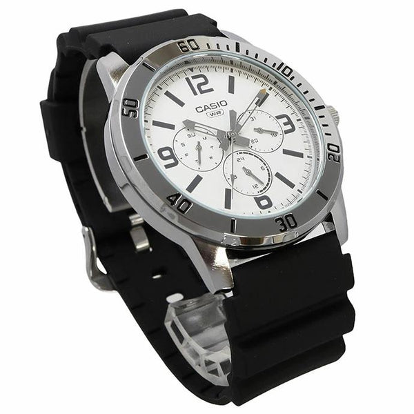 VD300 Reloj Casio Hombre Correa Caucho Negro Esfera - Vista lateral