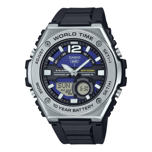 MWQ-100-2AV Casio Hora mundial, Telememo, 10 Años de Batería Reloj para Hombre 51 mm — original con garantía, La Relojería GT