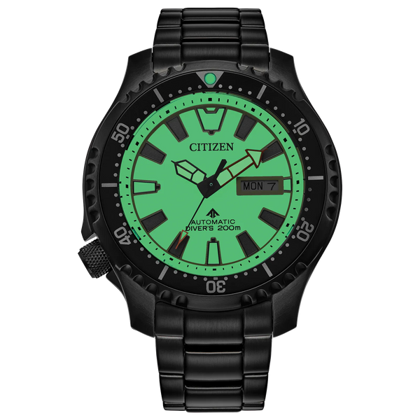 58X Reloj Citizen Promaster Dive Hombre Acero Negro - Vista lateral