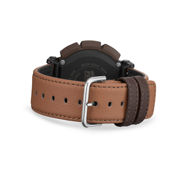340L Reloj Casio Pro-Trek Hombre Correa Piel Marrón - Vista lateral