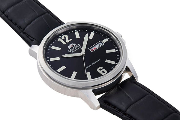 RA-AA0C04B19A Reloj Orient Sport Automático Hombre Correa Cuero Negro - Vista lateral